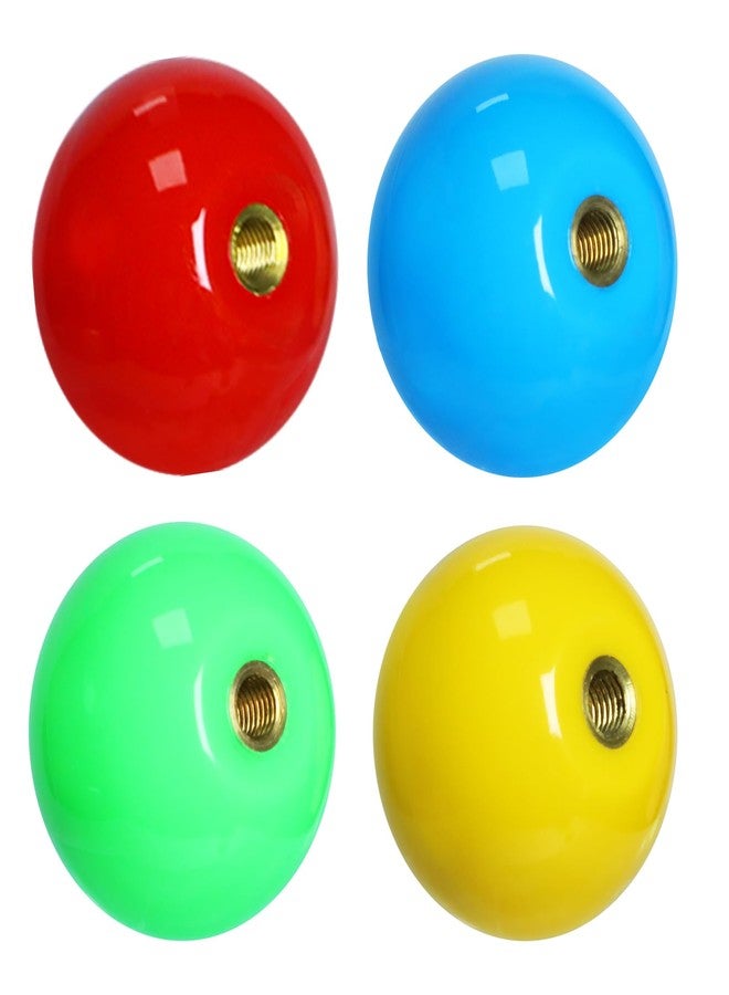 Gallipower 4Pcs Joystick Head,Arcade Joystick Ball Top Handle Rocker Round Head,Arcade Kit DIY Replacement Parts(Blue,Green,Red,Yellow) - Image 1